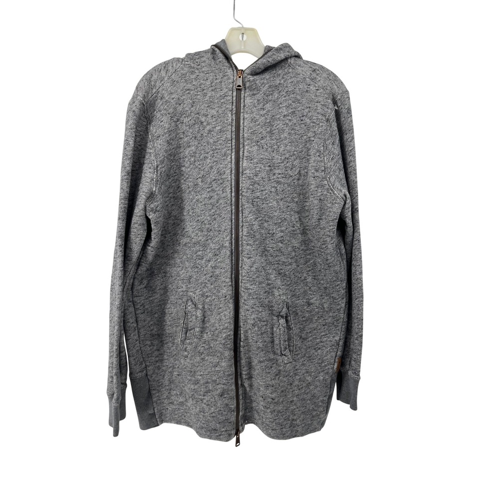 Roots Canada Salt and Pepper Full Zip Hoodie Grey Marled Sweatshirt Mens Large